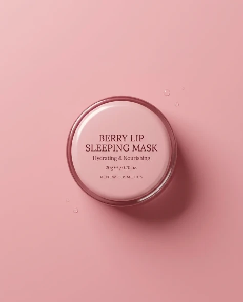 Minimalist Berry Lip Mask Cosmetic Product Photography 7