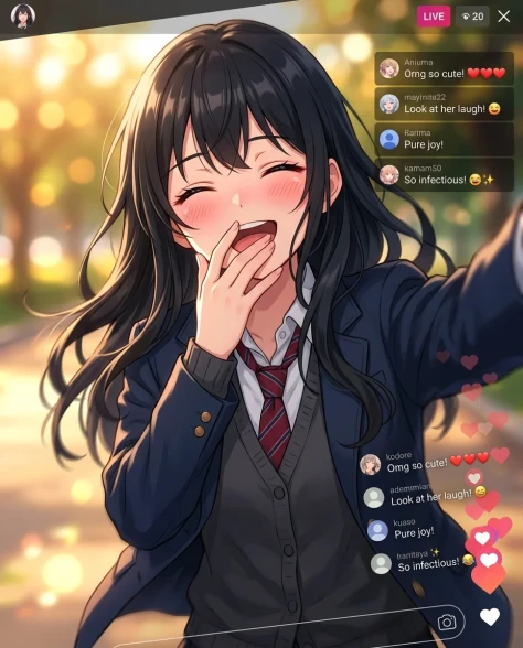 Anime Idol Selfie with Social Media UI Overlay 5