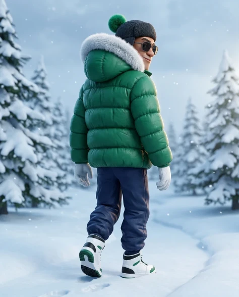 Stylized 3D Cartoon Character in Winter Streetwear 5