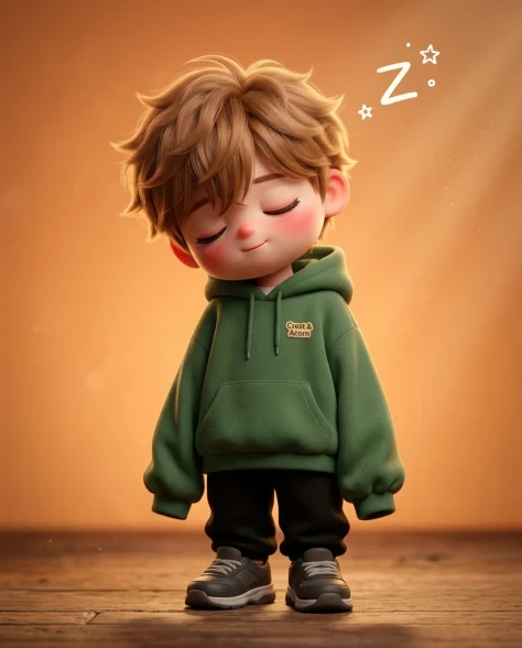 Stylized 3D Chibi Boy Character with Peace Sign 6