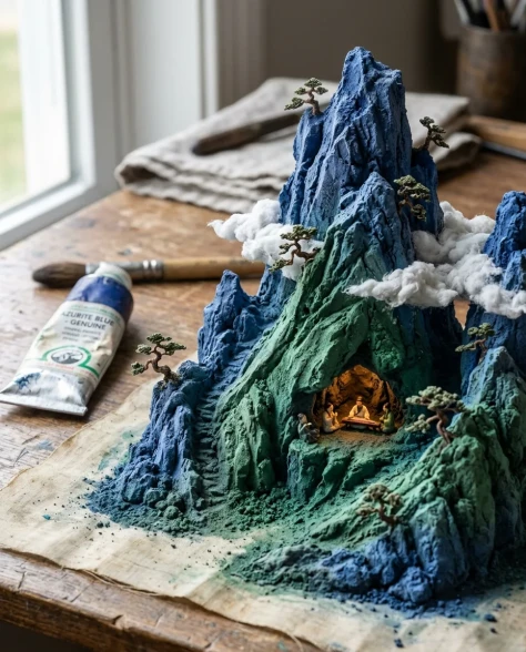 Traditional Landscape Pigment Tube Squeeze Diorama 6