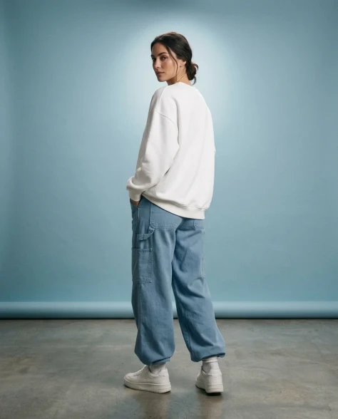 Minimalist Sky-Blue Streetwear Studio Portrait 6
