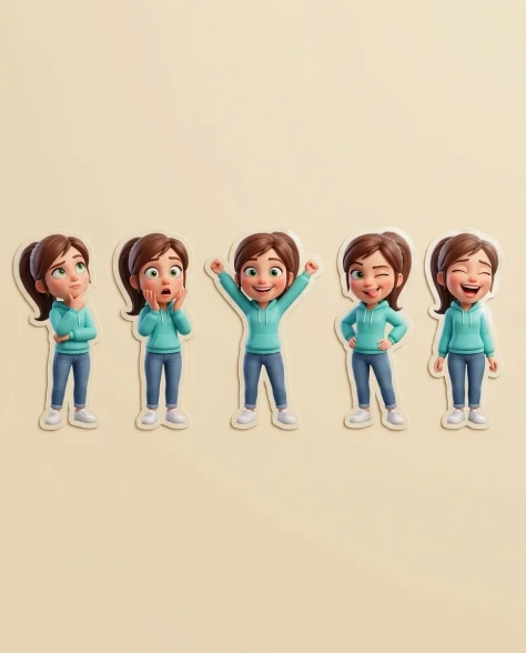 3D Animated Studio Style Avatar Sticker Sheet 7