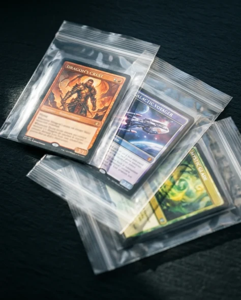Collectible Card in Transparent Zip Bag Macro Shot 6