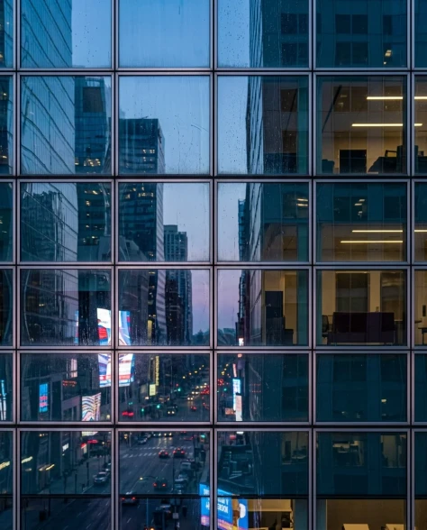 Futuristic Glass Skyscraper at Blue Hour 3