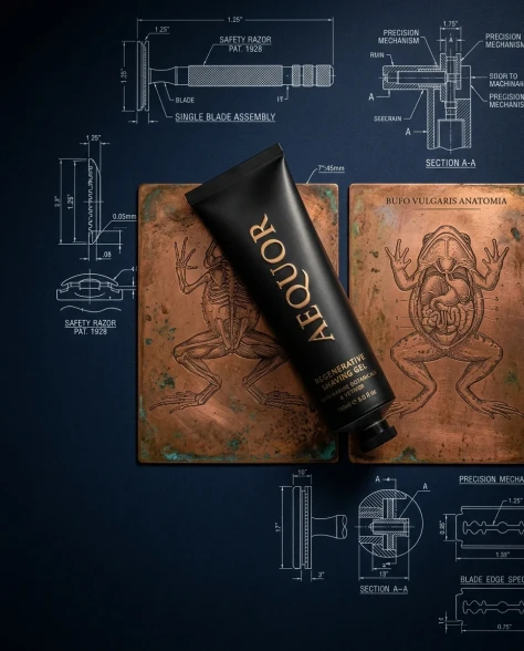 Luxury Grooming Product Photography on Copper Plates 7