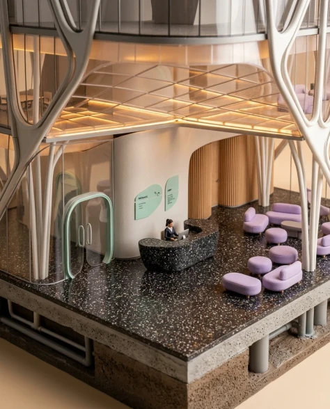 Conceptual Isometric Organic Office Tower Diorama 4