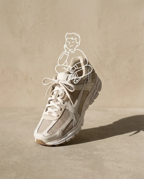 Minimalist Sneaker Product Photography with Doodle Overlay 2