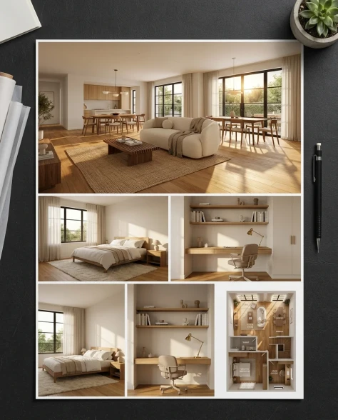Modern Minimalist Interior Design Presentation Board 1