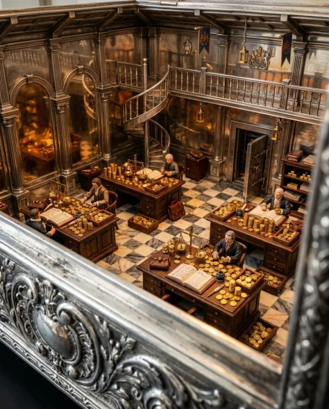 Ornate Box Diorama of a Royal Treasury Counting Room 2