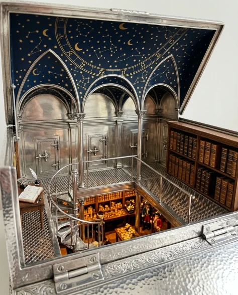 Ornate Box Diorama of a Royal Treasury Counting Room 4