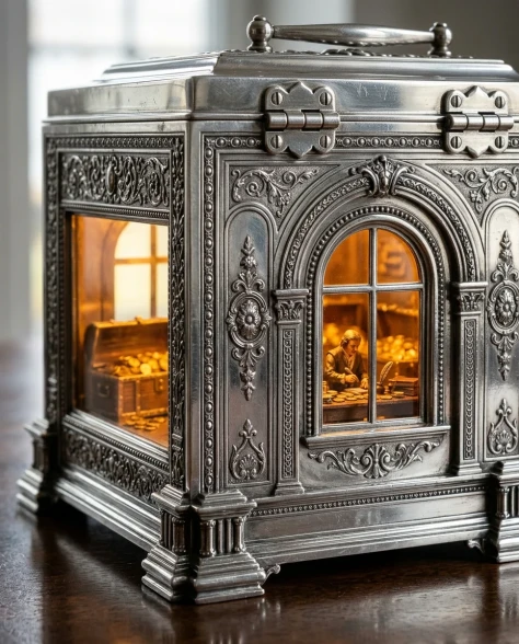 Ornate Box Diorama of a Royal Treasury Counting Room 5