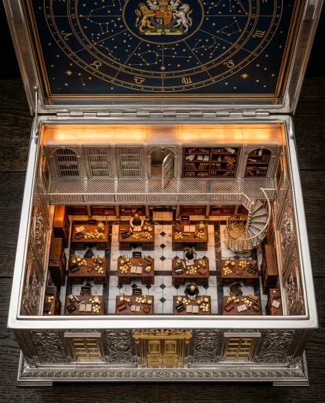 Ornate Box Diorama of a Royal Treasury Counting Room 6