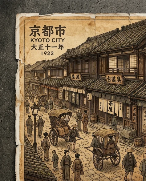 Torn Poster Revealing Two Contrasting Eras of a Historic City 3