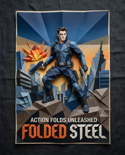 Origami Paper Craft Movie Poster Transformation 1