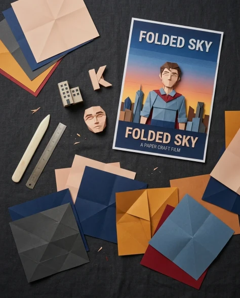 Origami Paper Craft Movie Poster Transformation 7
