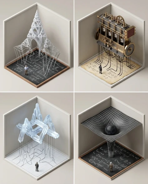 Scientific Theory as 3D Isometric Sculpture 1