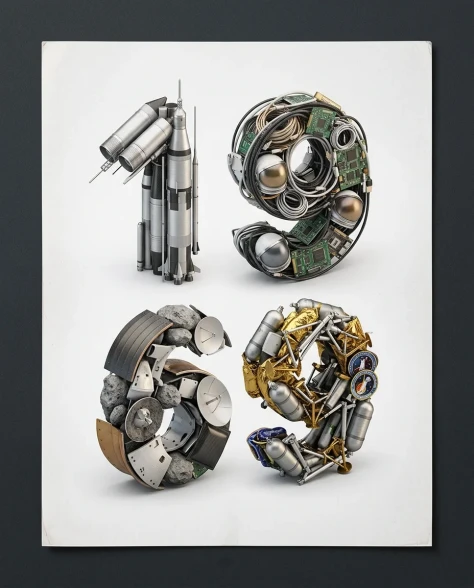 3D Typographic Sculptures of Historical Inventions 1