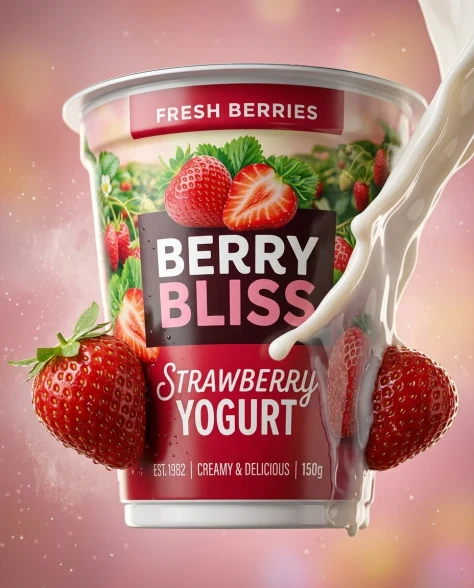 Ultra-Realistic Yogurt Product Photography with Splash 2