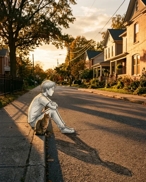 Realistic Photo with Hand-Drawn Sketch Character Overlay 7