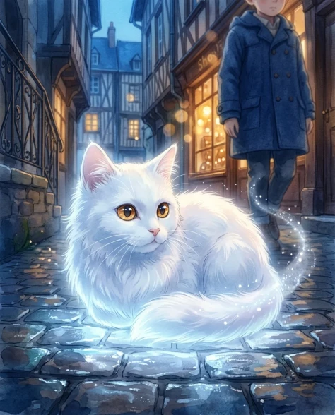 Anime Cinematic Scene in European Cobblestone Alley 2