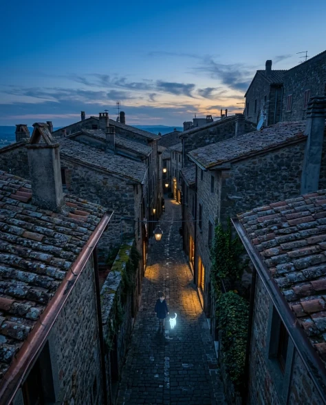 Anime Cinematic Scene in European Cobblestone Alley 4