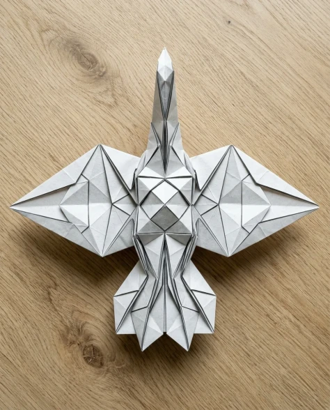 Hyper-Realistic Origami Sculpture on Minimalist Table 4