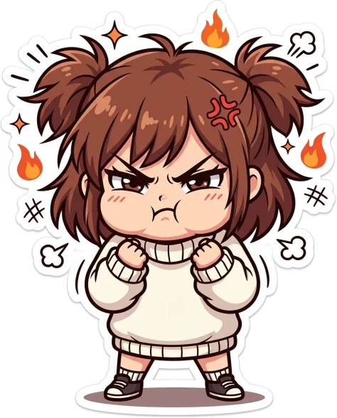 Chibi Anime Girl Sticker Sheet with Multiple Expressions 3