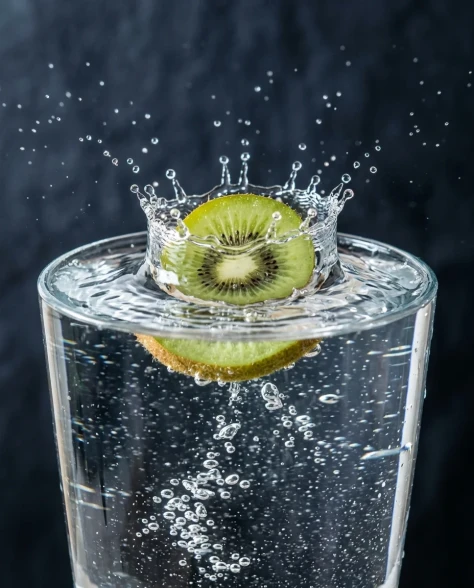 Ultra-Realistic Macro Shot of Fruit in Sparkling Water 3