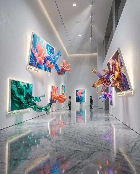 Surreal Modern Art Gallery with Paintings Becoming Reality 1