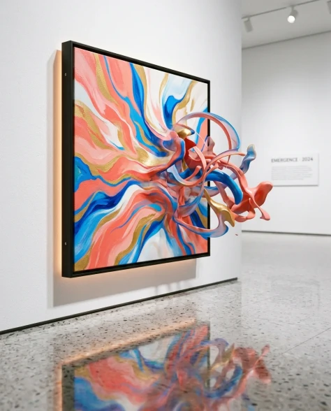 Surreal Modern Art Gallery with Paintings Becoming Reality 2