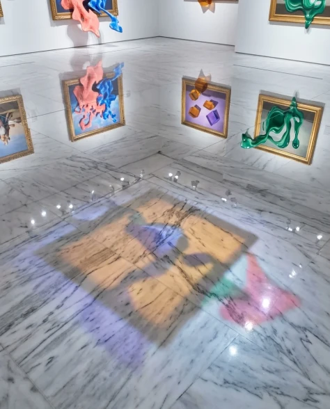 Surreal Modern Art Gallery with Paintings Becoming Reality 3