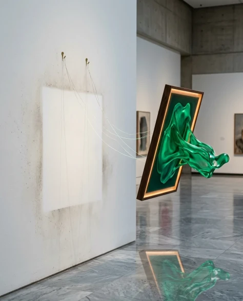 Surreal Modern Art Gallery with Paintings Becoming Reality 6