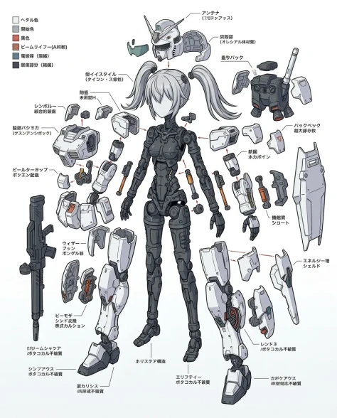 Full Armor Mecha Girl Collectible Model Kit Concept 3