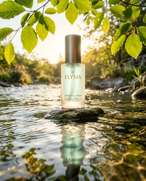 Eco-Friendly Skincare Bottle in Serene Natural Setting 5