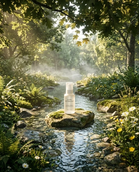 Eco-Friendly Skincare Bottle in Serene Natural Setting 7
