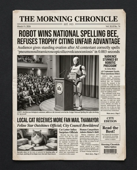 Humorous Fictional Newspaper Front Pages in Classic Style 1