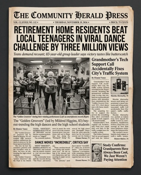 Humorous Fictional Newspaper Front Pages in Classic Style 6