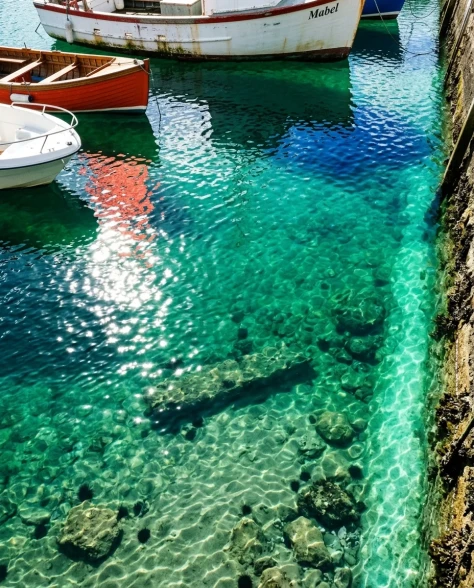 Realistic Coastal Port Scene with Colorful Fishing Boats 4