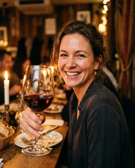 Cinematic Close-Up of a Woman Toasting with Wine 1
