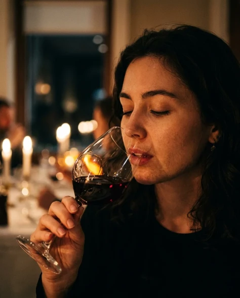 Cinematic Close-Up of a Woman Toasting with Wine 5
