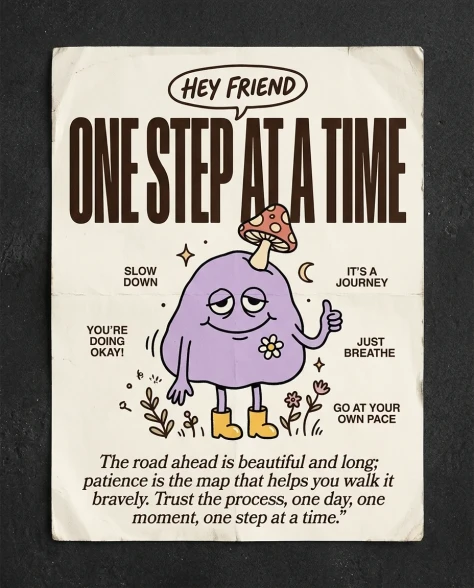 Groovy Motivational Character Illustration Poster 2