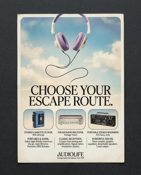 Vintage 80s Audio Equipment Print Ad 1