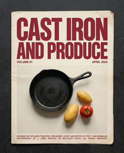 Swiss Editorial Magazine Cover with Cast Iron Pan 1