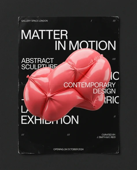 Abstract 3D Sculpture Exhibition Poster 2