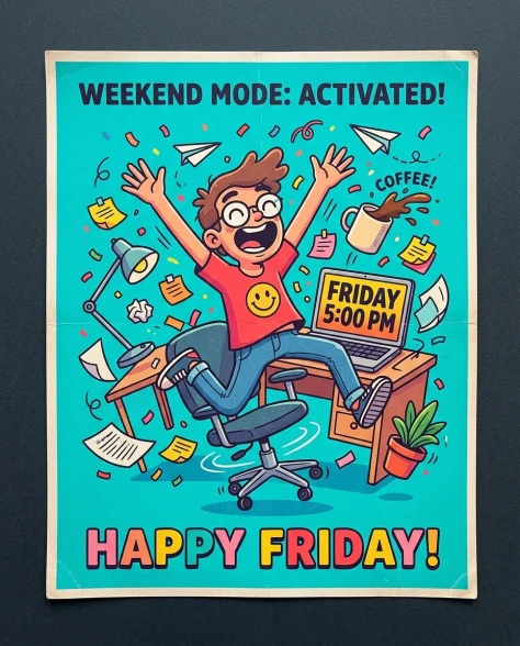 Vibrant Popping Colors Work From Home Illustration 7