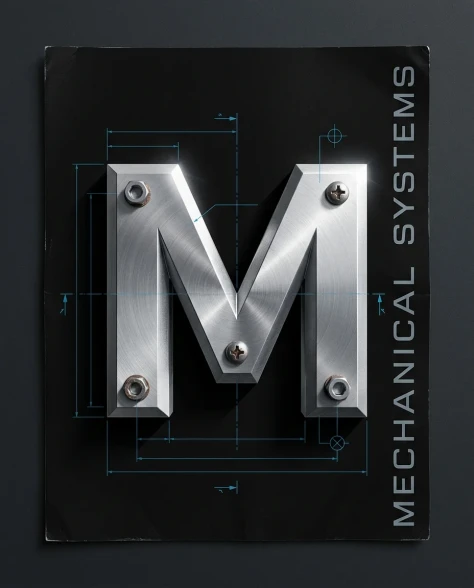 Industrial 3D Metallic Typography Poster 1