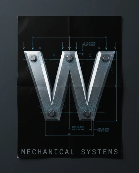 Industrial 3D Metallic Typography Poster 2