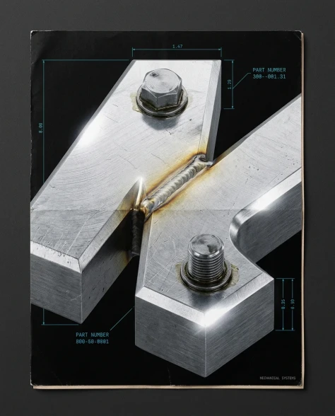 Industrial 3D Metallic Typography Poster 4