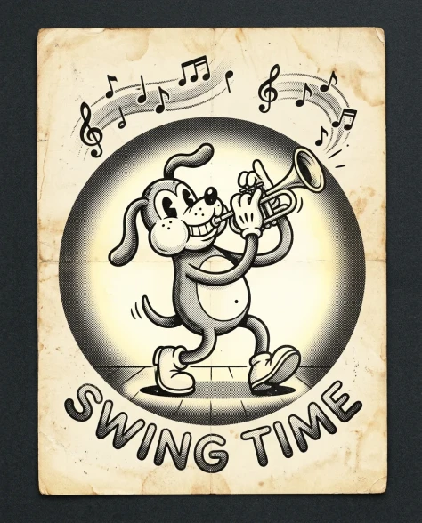 1930s Rubber Hose Dancing Cat Poster 2